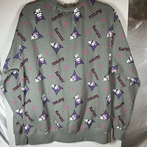 Hello Kitty Gray and Purple Kuromi Crewneck Sweater A0445